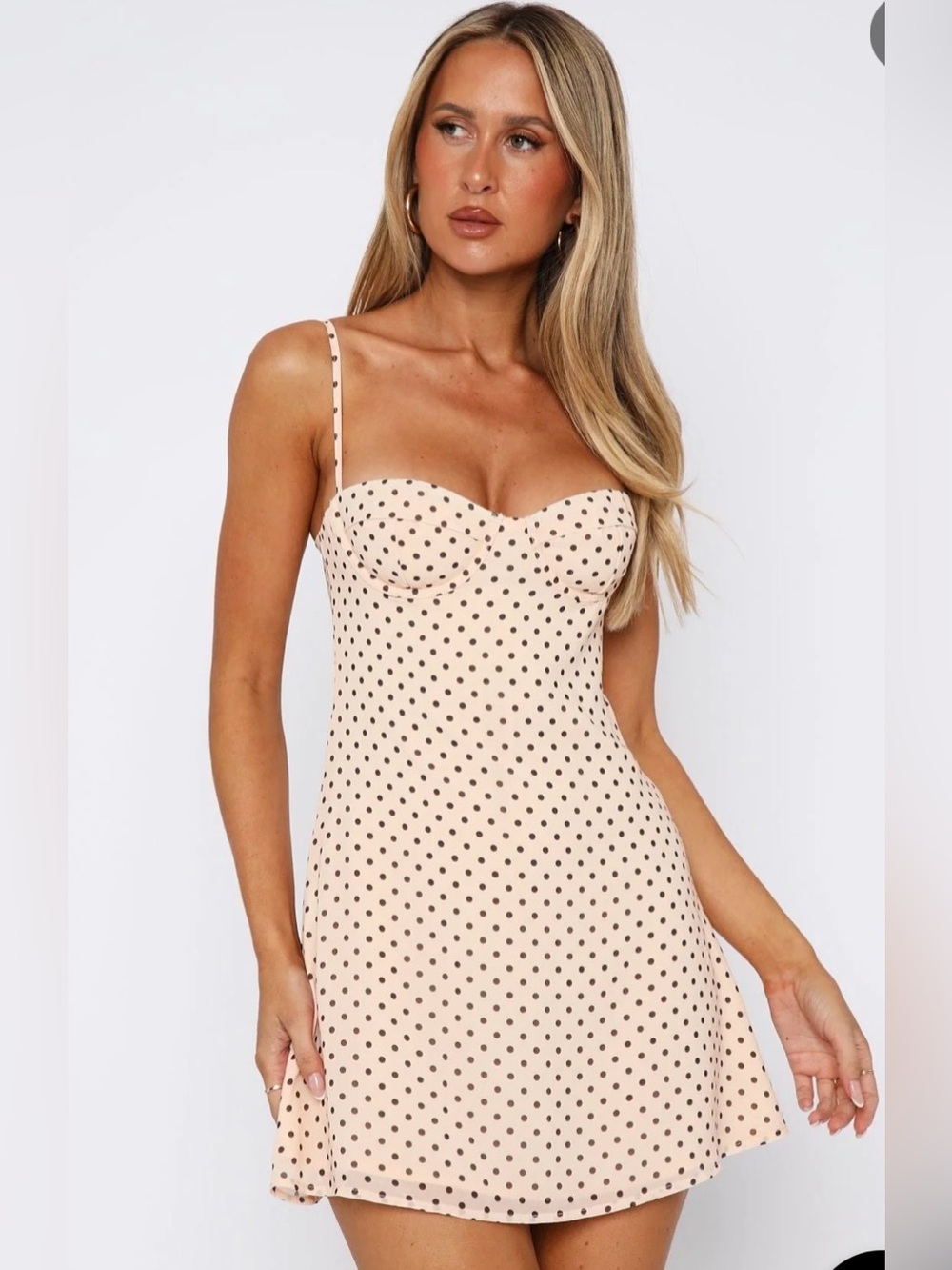 White fox boutique Polka Dot Mini Dress - Size M NWT